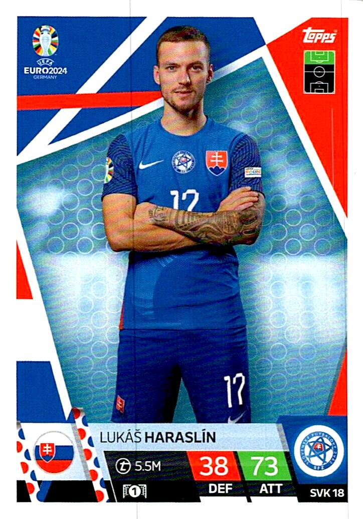 TOPPS MATCH ATTAX UEFA EURO 2024 LUKAS HARASLIN ESLOVAQUIA NºSVK18
