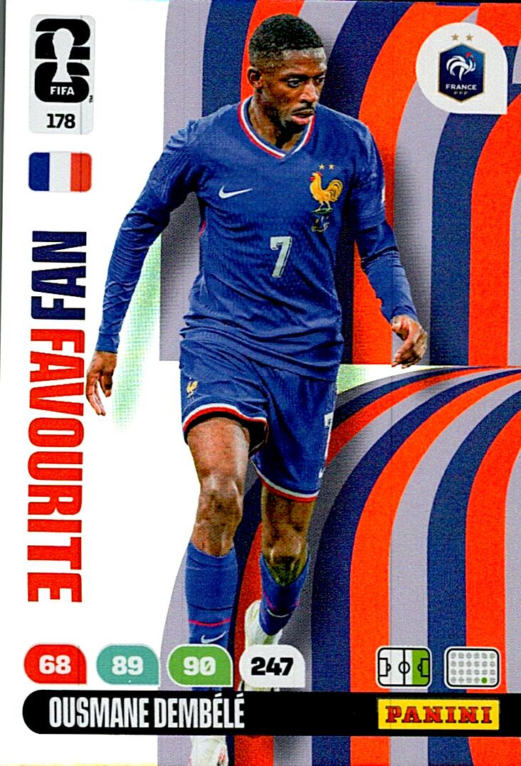 ADRENALYN WORLD CUP 2026 OUSMANE DEMBELE FRANCE FANS FAVOURITENº178
