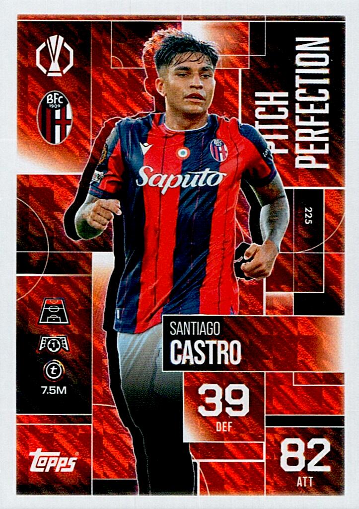 TOPPS MATCH ATTAX EXTRA 2025/26 SANTIAGO CASTRO PITCH PERFECTION Nº225