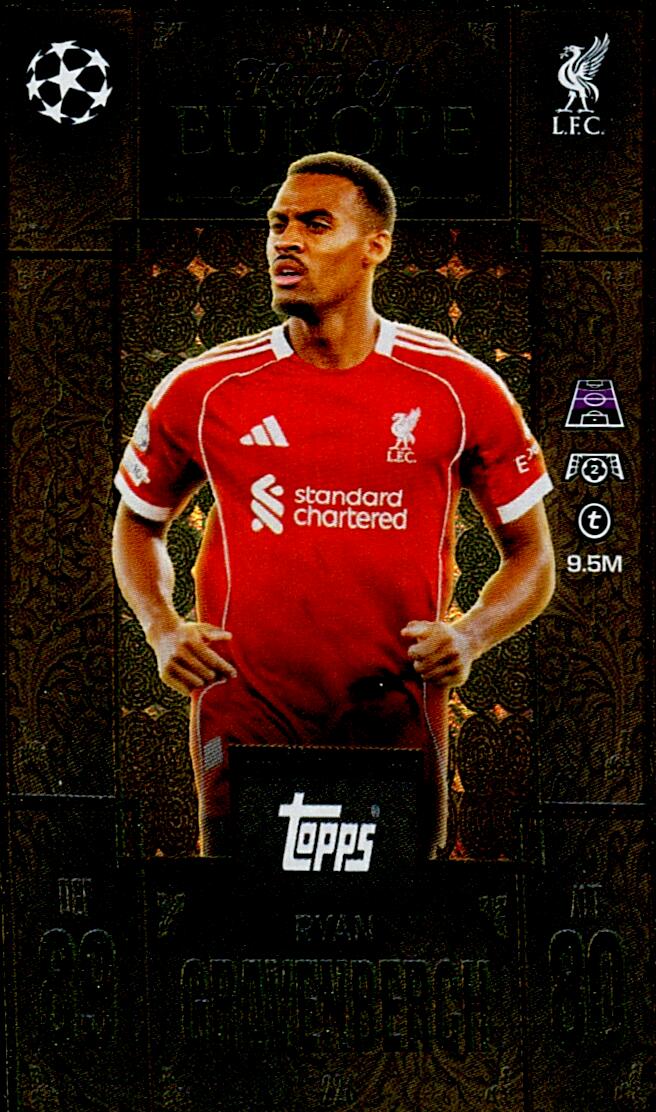 TOPPS MATCH ATTAX EXTRA 2025/26 RYAN GRAVENBERCH KINGS OF EUROPE Nº226