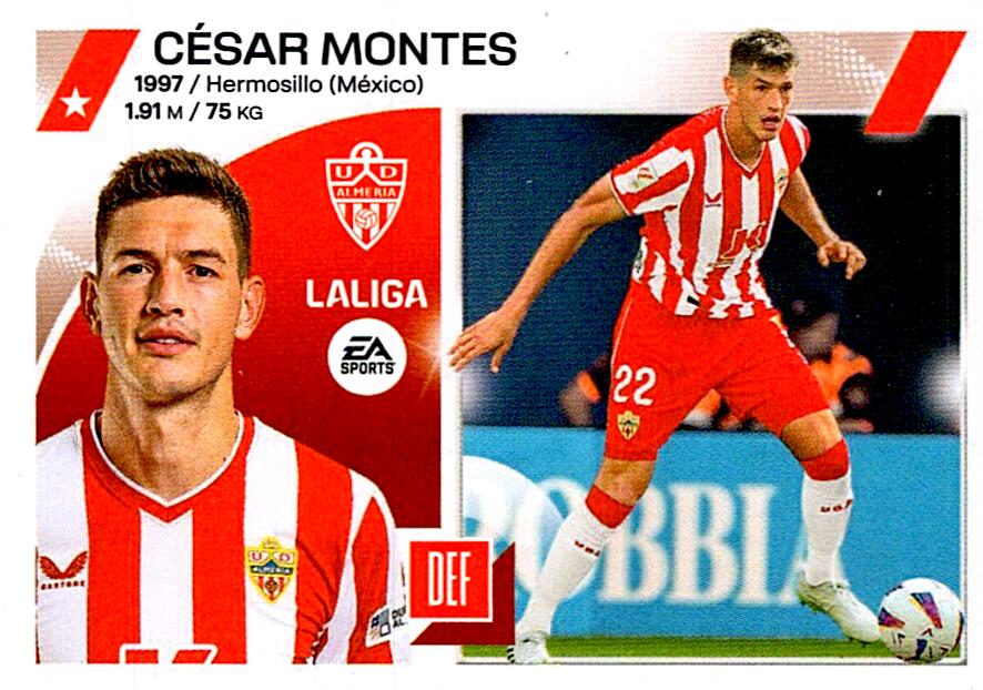 LIGA ESTE 2023/24 CESAR MONTES UD ALMERIA Nº8 BIS COLOCA CUARTA EDICION