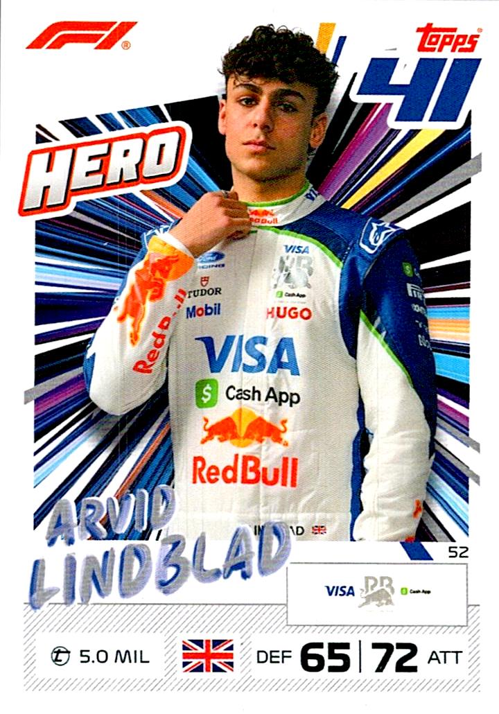 TURBO ATTAX FORMULA 1 2026 ARVID LINDBLAD Nº52