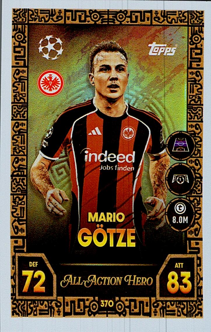 MATCH ATTAX CHAMPIONS LEAGUE 2025/2026 MARIO GÖTZE ALL ACTION HERO Nº370