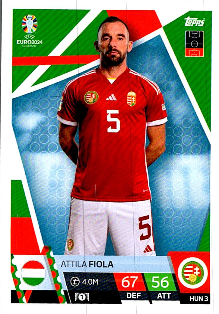 TOPPS MATCH ATTAX UEFA EURO 2024 ATTILA FIOLA HUNGRIA NºHUN3