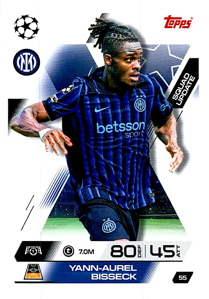 TOPPS MATCH ATTAX EXTRA 2025/26 YANN-AUREL BISSECK Nº55