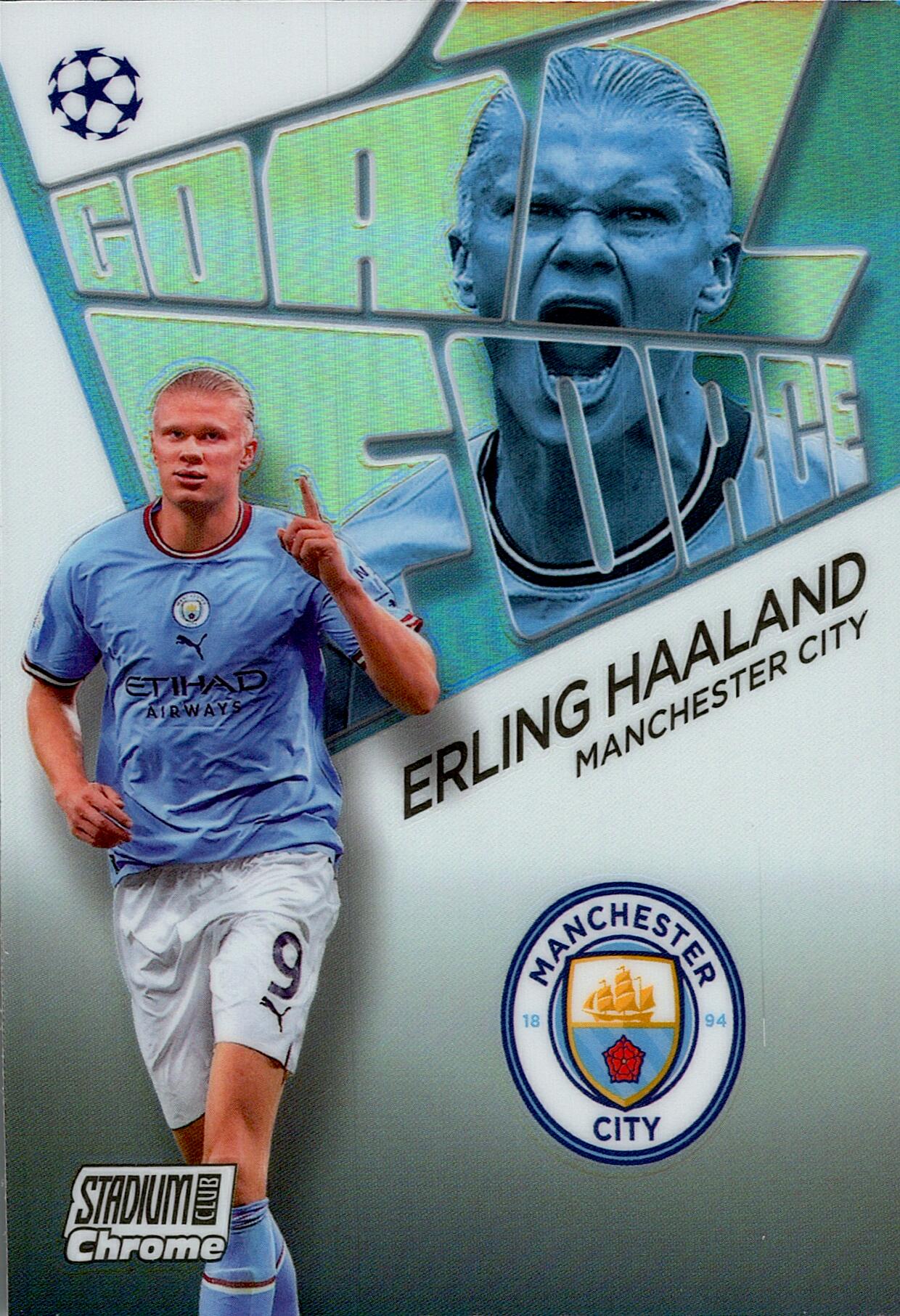 TOPPS STADIUM CHROME UCL 2022/2023 ERLING HAALAND GOAL FORCE NºGF-EH