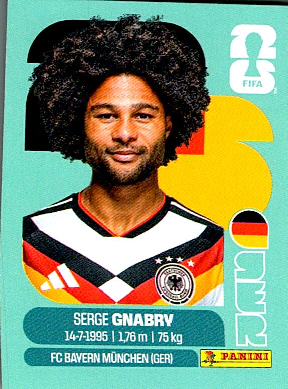 STICKERS FIFA WORLD CUP 2026 SERGE GNABRY NºGER 16