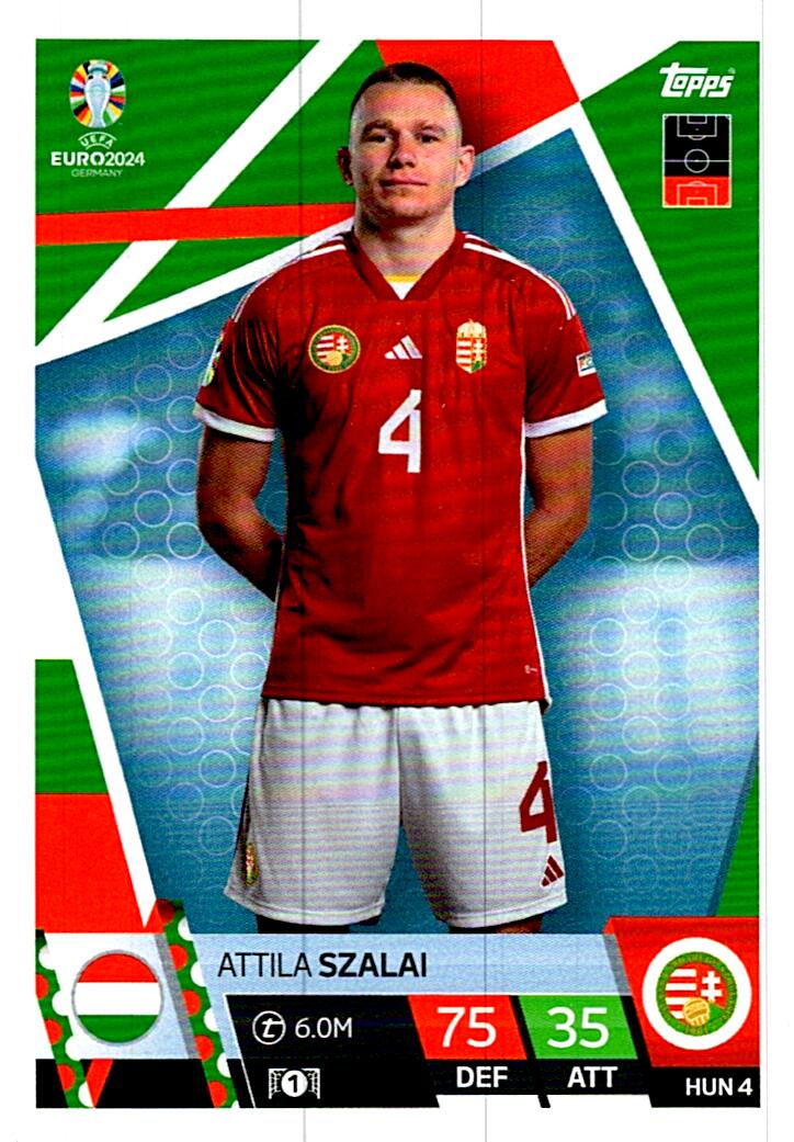 TOPPS MATCH ATTAX UEFA EURO 2024 ATTILA SZALAI HUNGRIA NºHUN4
