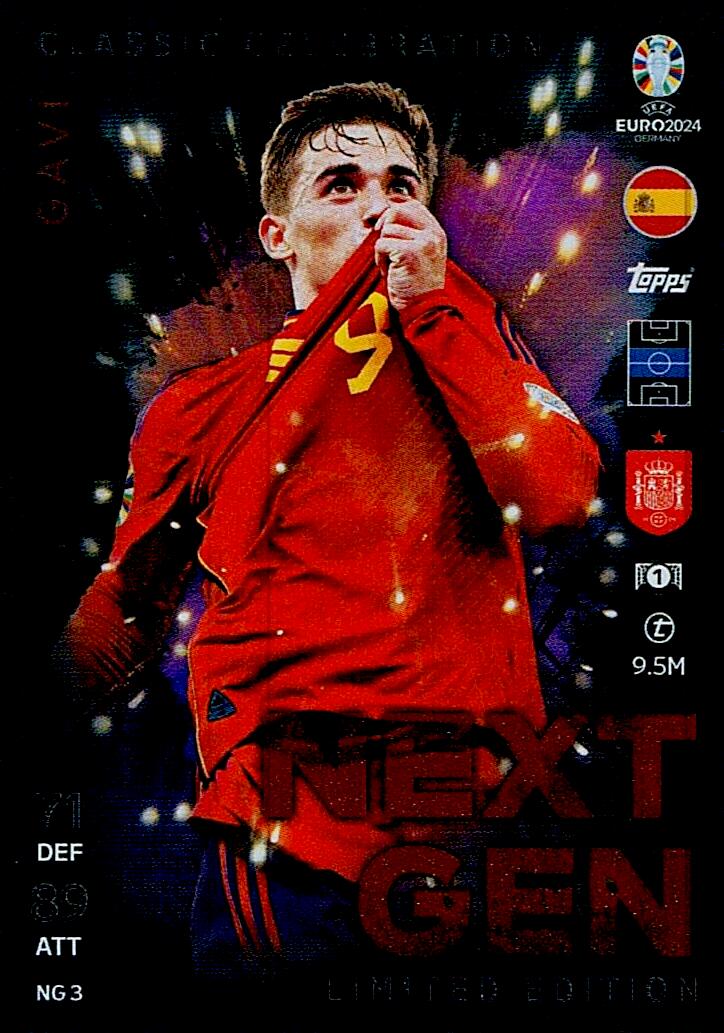 TOPPS MATCH ATTAX UEFA EURO 2024 GAVI NEXT GEN LIMITED EDITION NºNG3