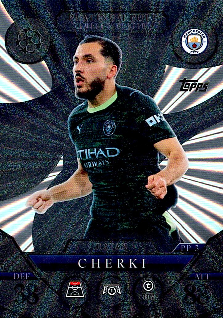TOPPS MATCH ATTAX EXTRA 2025/26 RAYAN CHERKI PLATINUM PULL NºPP3