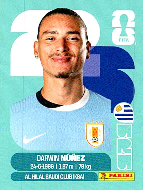 STICKERS FIFA WORLD CUP 2026 DARWIN NUÑEZ NºURU 17