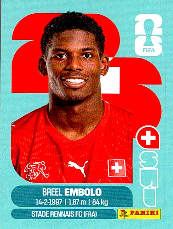 STICKERS FIFA WORLD CUP 2026 BREEL EMBOLO NºSUI 17