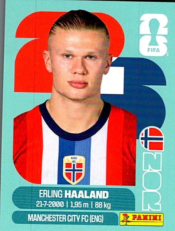 STICKERS FIFA WORLD CUP 2026 ERLING HAALAND NºNOR 15
