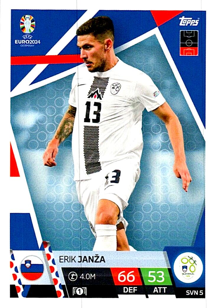 TOPPS MATCH ATTAX UEFA EURO 2024 ERIK JANZA ESLOVENIA NºSVN5