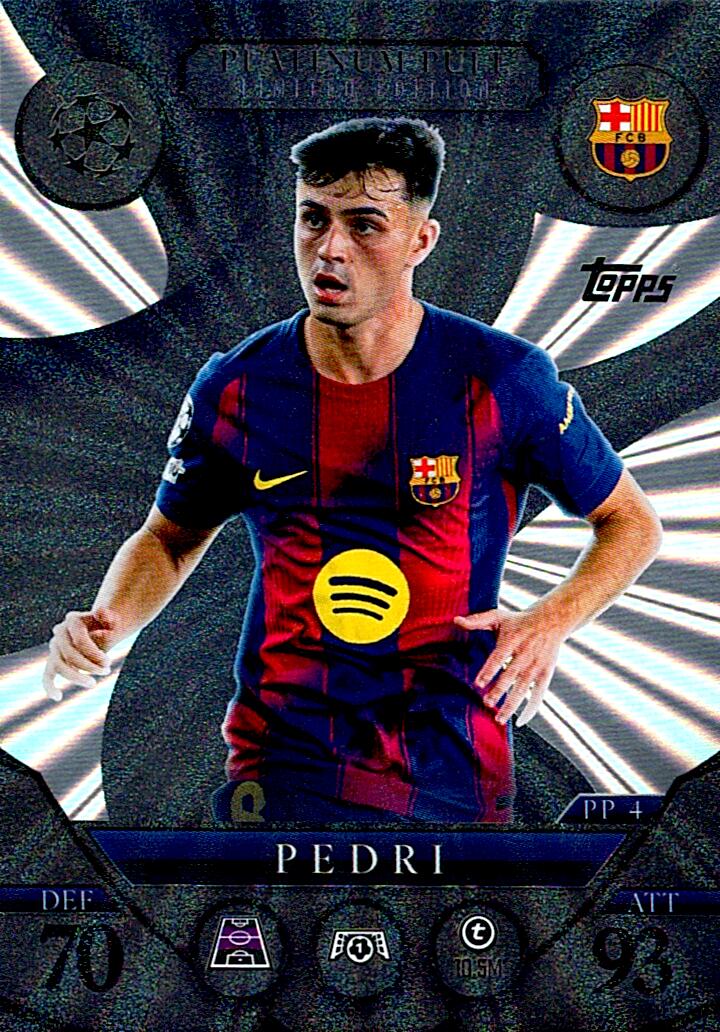 TOPPS MATCH ATTAX EXTRA 2025/26 PEDRI PLATINUM PULL NºPP4