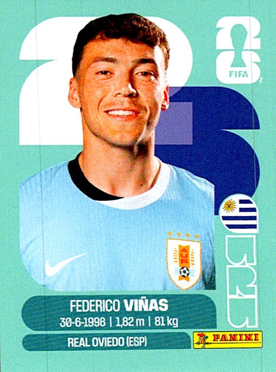 STICKERS FIFA WORLD CUP 2026 FEDERICO VIÑAS NºURU 18