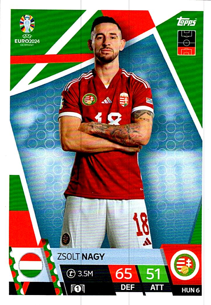 TOPPS MATCH ATTAX UEFA EURO 2024 ZSOLT NAGY HUNGRIA NºHUN6