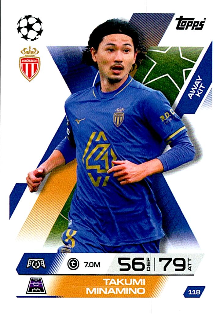 TOPPS MATCH ATTAX EXTRA 2025/26 TAKUMI MINAMINO Nº118