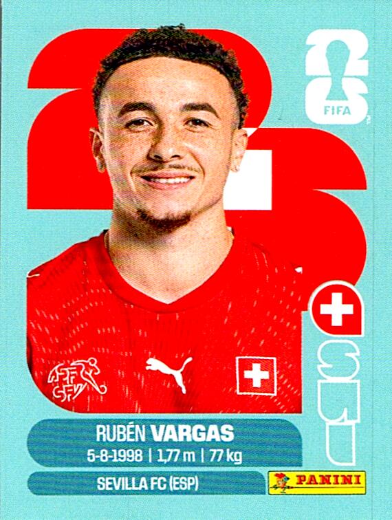 STICKERS FIFA WORLD CUP 2026 RUBEN VARGAS NºSUI 18