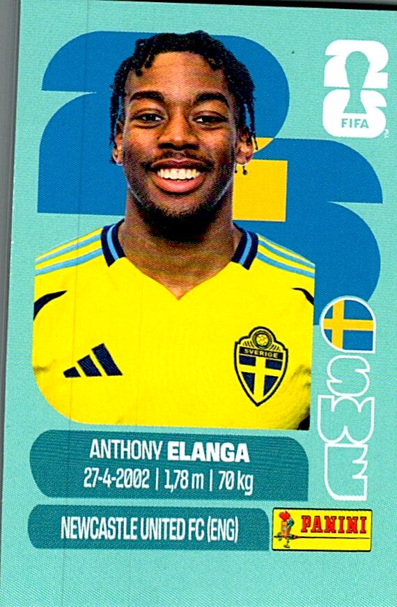 STICKERS FIFA WORLD CUP 2026 ANTHONY ELANGA NºSWE 18