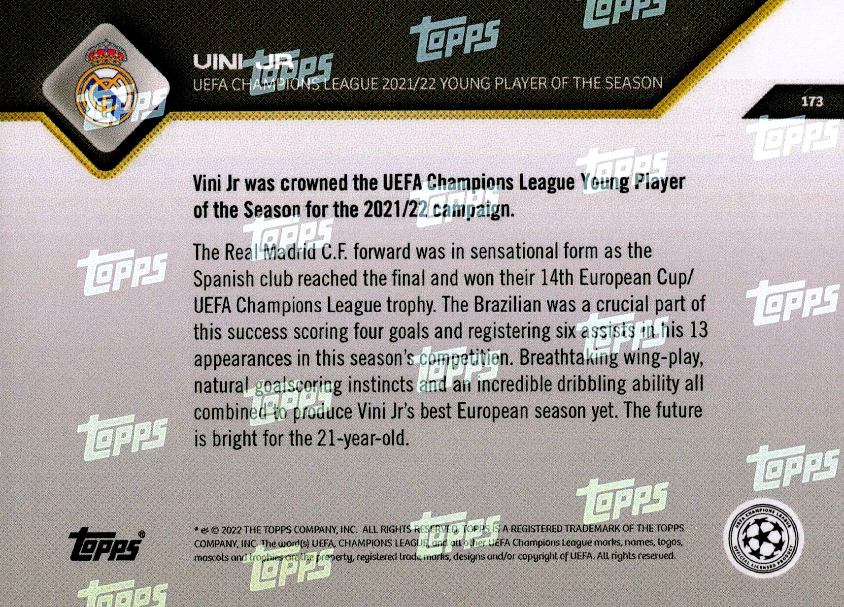 TOPPS NOW 2022 VINI JR Nº 173