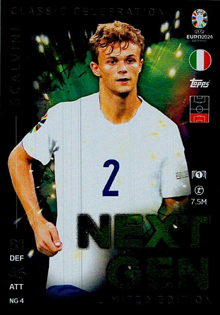 TOPPS MATCH ATTAX UEFA EURO 2024 SCALVINI NEXT GEN LIMITED EDITION NºNG4