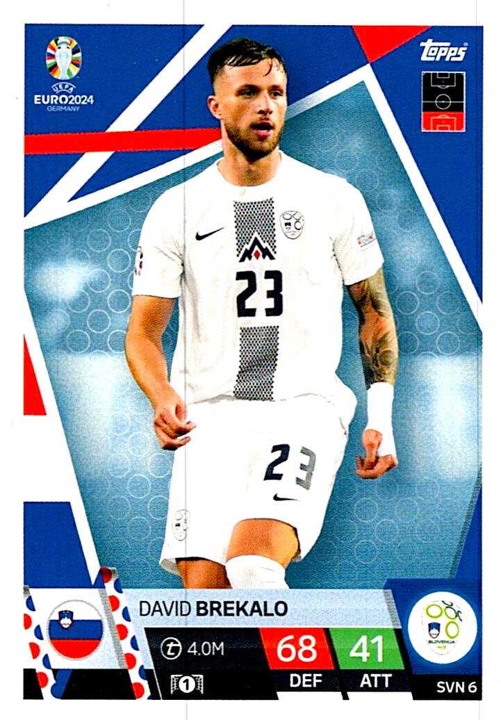 TOPPS MATCH ATTAX UEFA EURO 2024 DAVID BREKALO ESLOVENIA NºSVN6