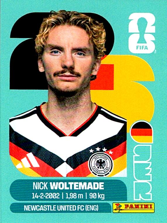 STICKERS FIFA WORLD CUP 2026 NICK WOLTEMADE NºGER 20