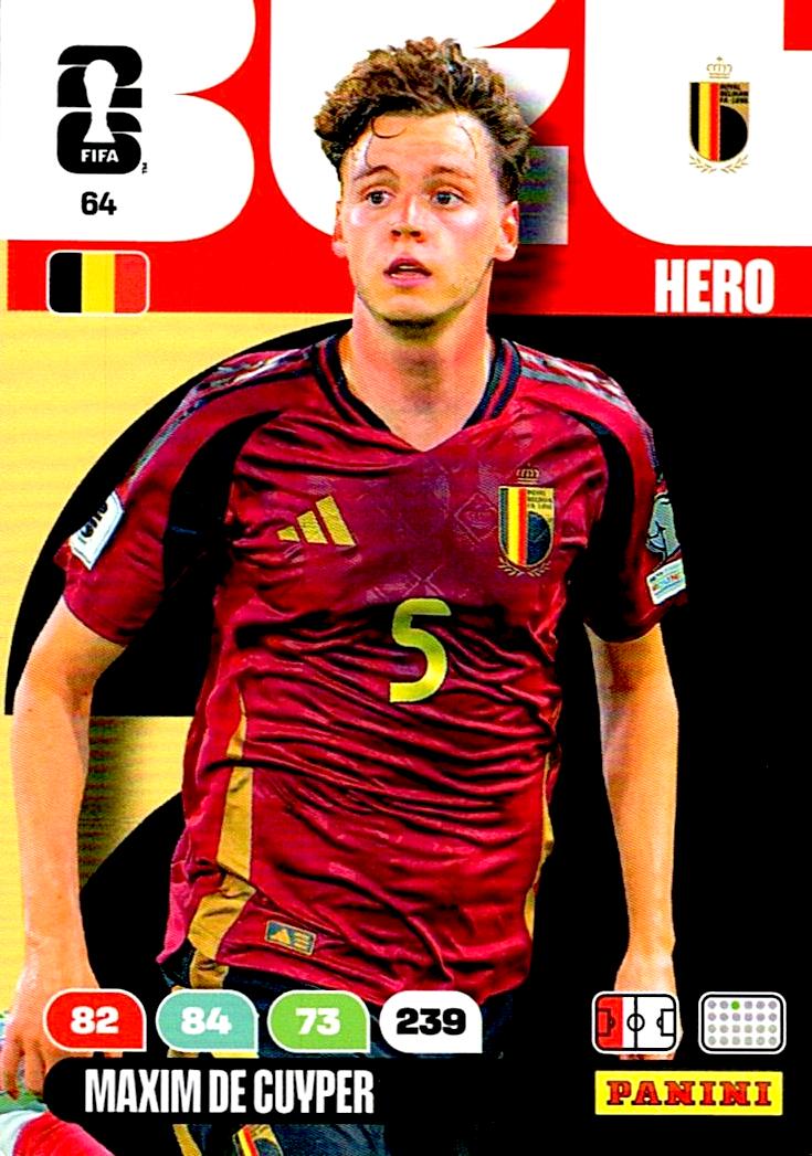 ADRENALYN WORLD CUP 2026 MAXIM DE CUYPER BELGIUM Nº64