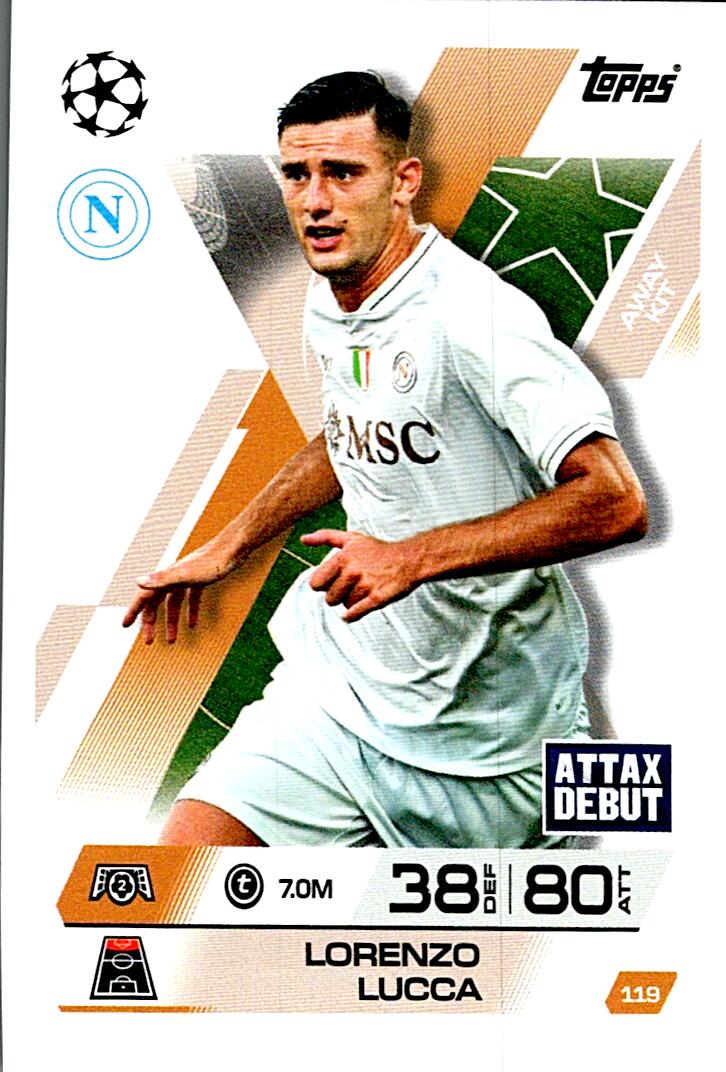 TOPPS MATCH ATTAX EXTRA 2025/26 LORENZO LUCCA Nº119