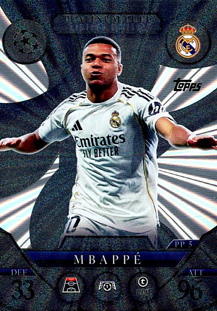TOPPS MATCH ATTAX EXTRA 2025/26 KYLIAN MBAPPE PLATINUM PULL NºPP5