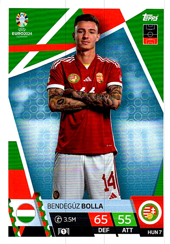 TOPPS MATCH ATTAX UEFA EURO 2024 BENDEGUZ BOLLA HUNGRIA NºHUN7