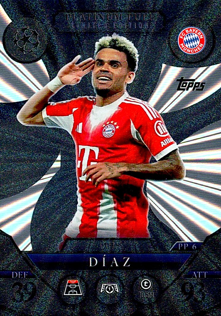 TOPPS MATCH ATTAX EXTRA 2025/26 LUIS DIAZ PLATINUM PULL NºPP6