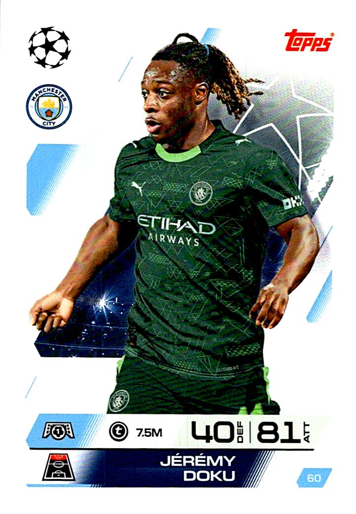 MATCH ATTAX CHAMPIONS LEAGUE 2025/2026 JEREMY DOKU Nº60