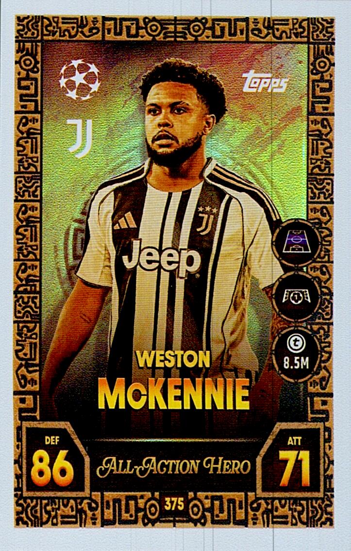 MATCH ATTAX CHAMPIONS LEAGUE 2025/2026 McKENNIE ALL ACTION HERO Nº375