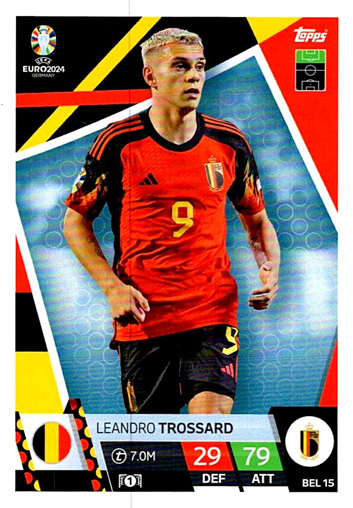 TOPPS MATCH ATTAX UEFA EURO 2024 LEANDRO TROSSARD BELGICA NºBEL15