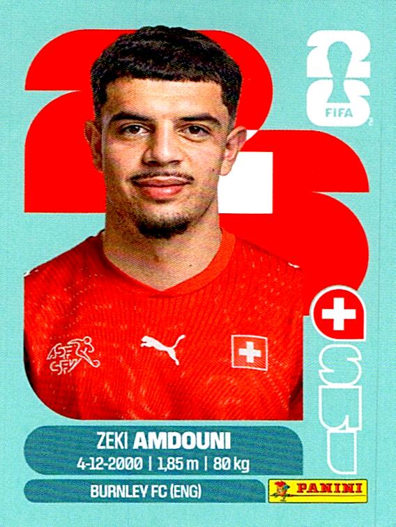 STICKERS FIFA WORLD CUP 2026 ZEKI AMDOUNI NºSUI 20