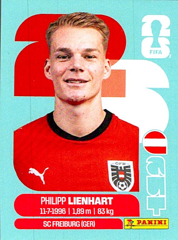 STICKERS FIFA WORLD CUP 2026 PHILIPP LIENHART NºAUT 6