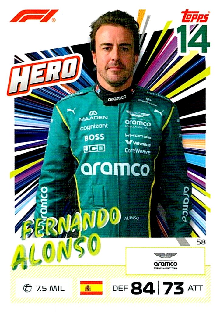 TURBO ATTAX FORMULA 1 2026 FERNANDO ALONSO Nº58