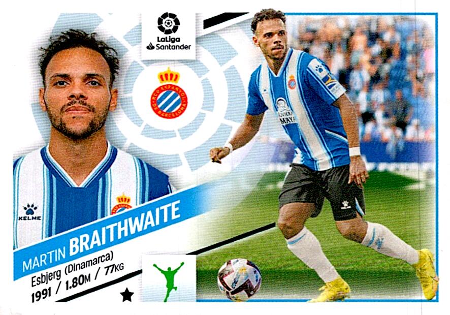 Cromo Liga Este 2022/2023 BRAITHWAITE ULTIMO FICHAJE Nº63 CUARTA EDICION