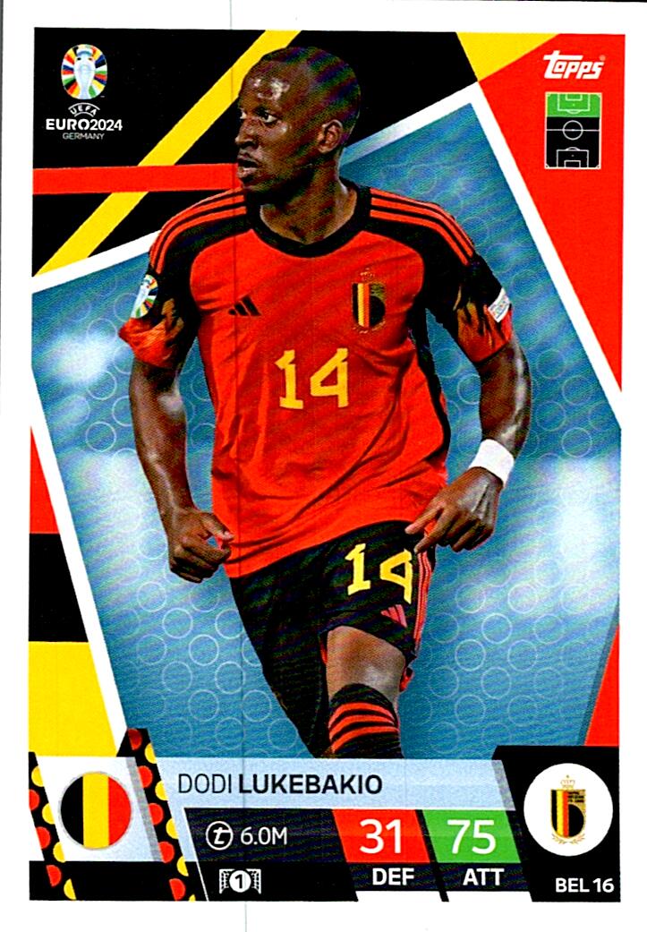 TOPPS MATCH ATTAX UEFA EURO 2024 DODI LUKEBAKIO BELGICA NºBEL16