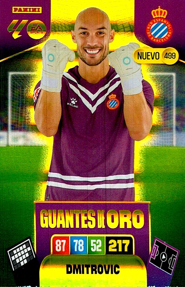 ADRENALYN LA LIGA 2025/2026 DMITROVIC NUEVO GUANTE DE ORO Nº499