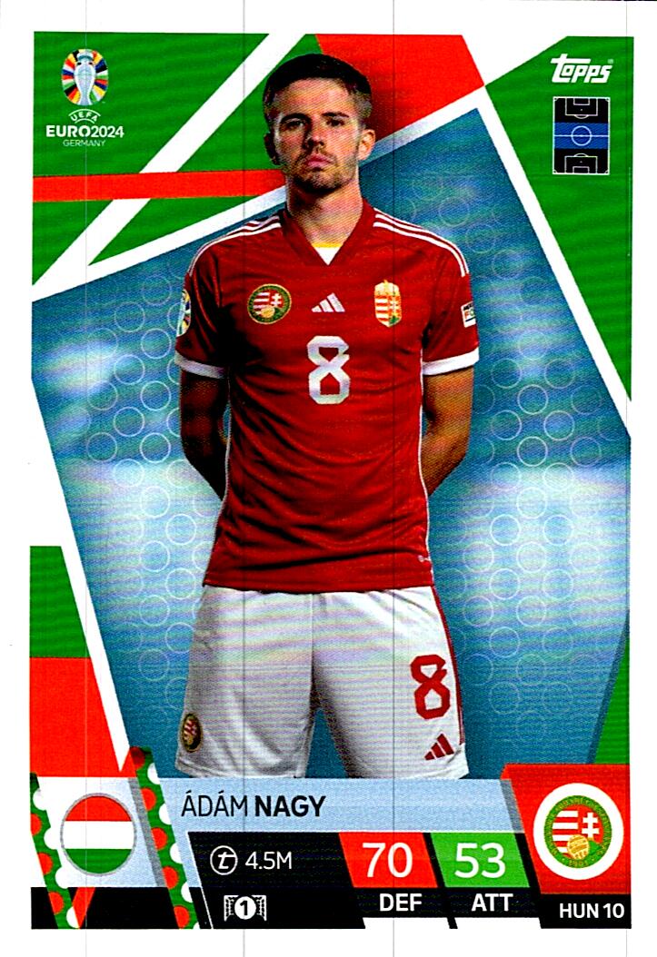 TOPPS MATCH ATTAX UEFA EURO 2024 ADAM NAGY HUNGRIA NºHUN10