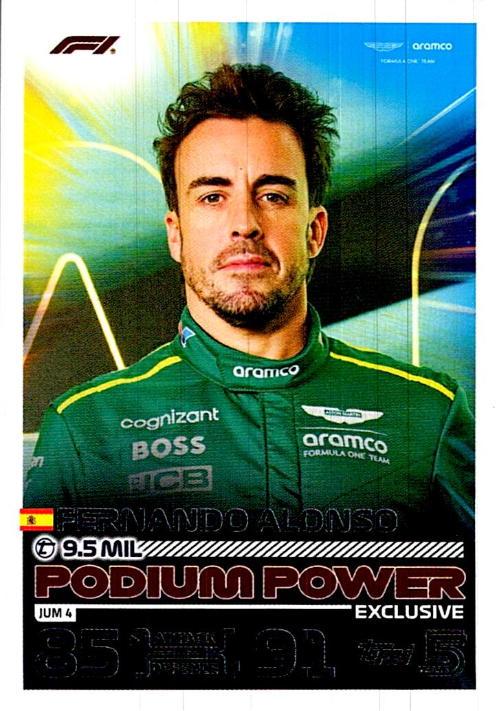 TOPPS TURBO ATTAX 2024 FERNANDO ALONSO PODIUM POWER JUM4