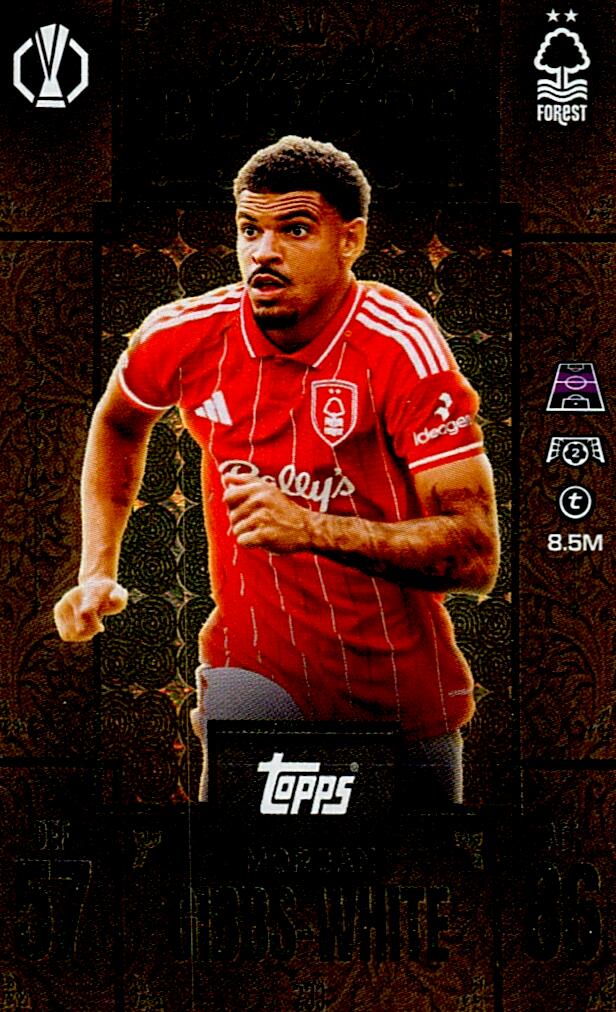 TOPPS MATCH ATTAX EXTRA 2025/26 MORGAN GIBBS-WHITE KINGS OF EUROPE Nº233