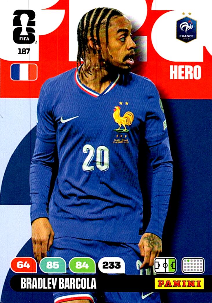 ADRENALYN WORLD CUP 2026 BRADLEY BARCOLA FRANCE Nº187
