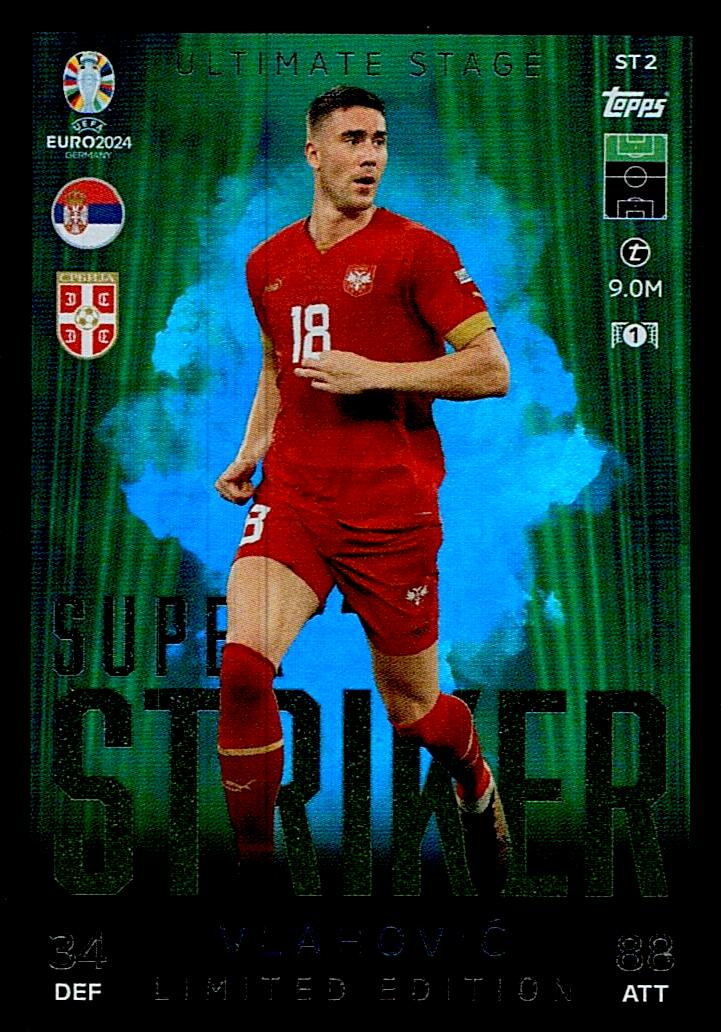 TOPPS MATCH ATTAX UEFA EURO 2024 VLAHOVIC SUPER STRIKER LIMITED EDITION NºST2