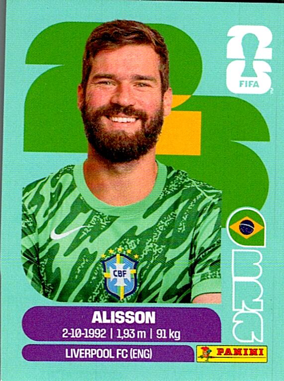 STICKERS FIFA WORLD CUP 2026 ALISSON NºBRA 2