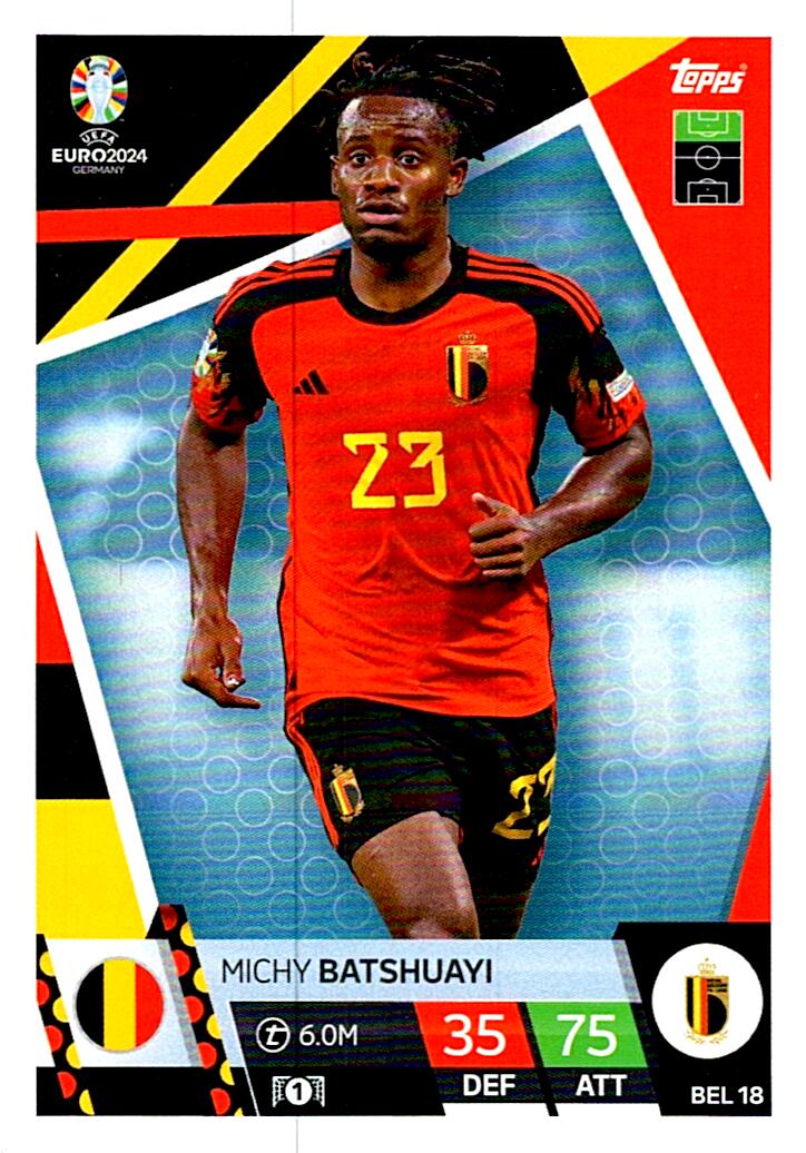 TOPPS MATCH ATTAX UEFA EURO 2024 MICHY BATSHUAYI BELGICA NºBEL18