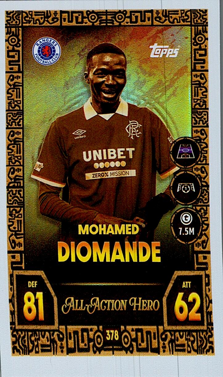MATCH ATTAX CHAMPIONS LEAGUE 2025/2026 DIOMANDE ALL ACTION HERO Nº378